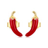925 Sterling Silver Gold Plated Enamel Earrings for Women