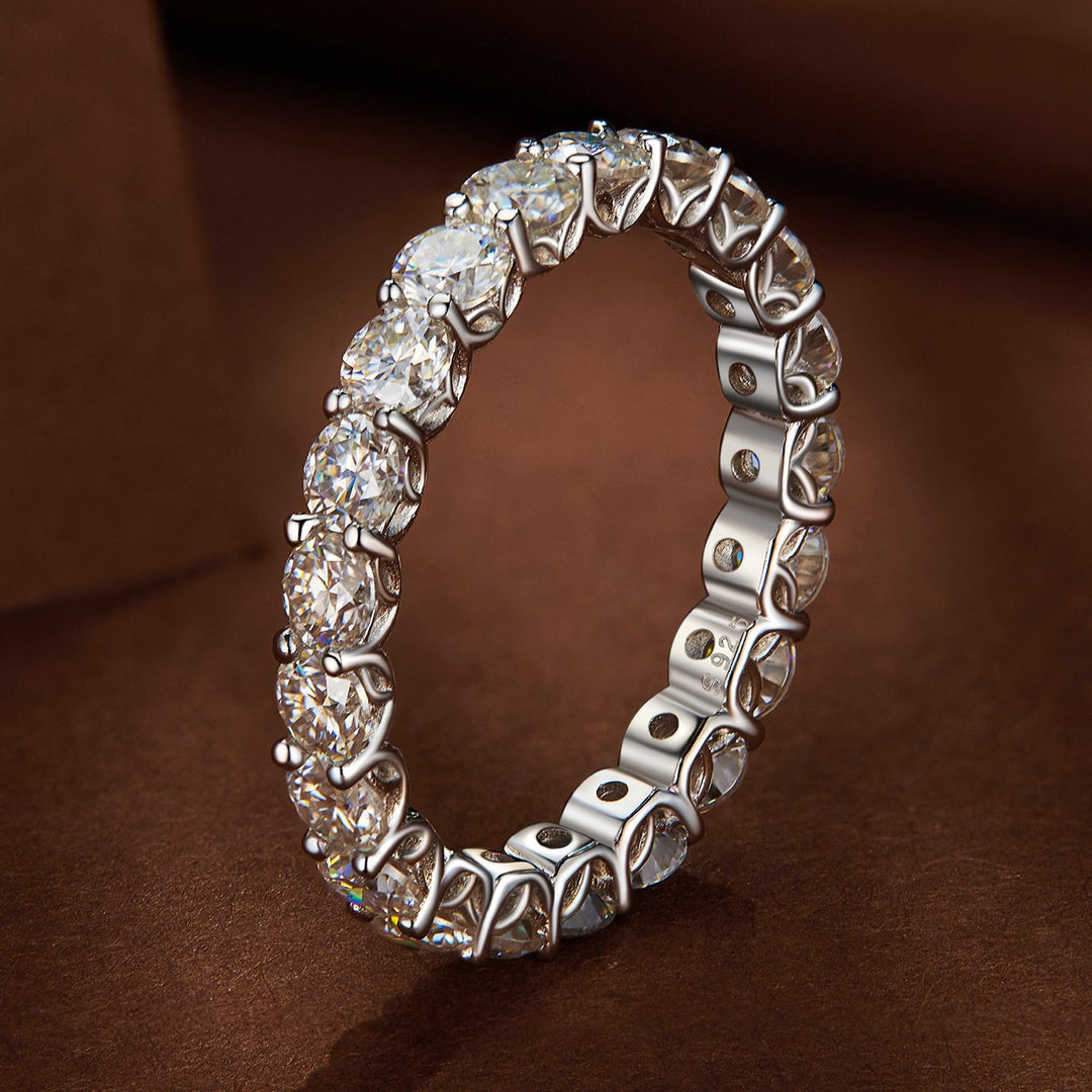 925 Sterling Silver 3mm Moissanite Ring for Women Size 6