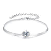 925 Sterling Silver Moissanite 0.50 Carat Bracelet with Pavé Setting and White Gold Plating for Women