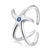S925 Sterling Silver Oxidized Ring with Pavé Setting and CZ
