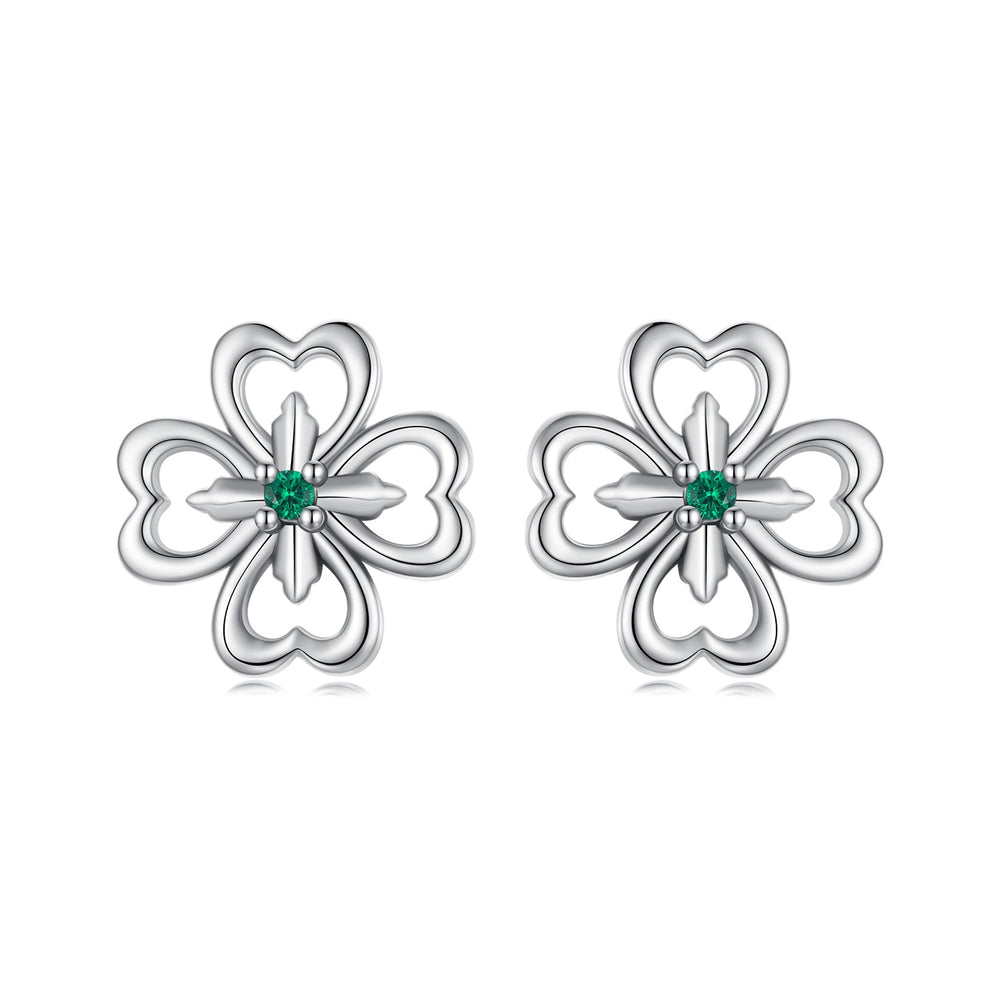 925 Sterling Silver Earrings with Pavé Setting CZ, 0.9cm, Oxidized Silver for Women