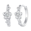925 Sterling Silver Earrings with Zircon and Platinum Plating