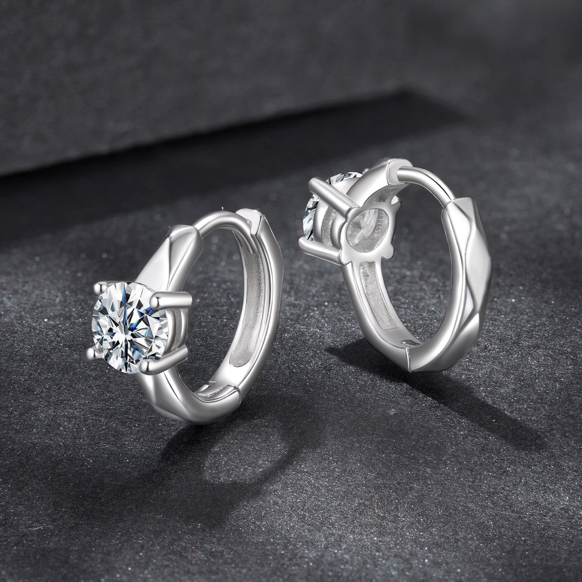 925 Sterling Silver Moissanite 0.50 Carat Earrings for Women