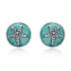 925 Sterling Silver Oxidized Enamel Earrings