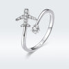 925 Sterling Silver Ring with CZ and Platinum Plated Finish