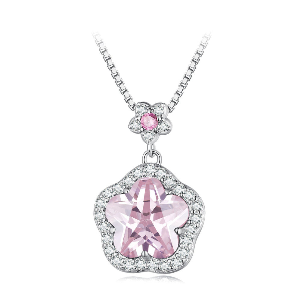 925 Sterling Silver Necklace with 19*13mm CZ Pendant