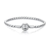 925 Sterling Silver White Gold Plated Bracelet with CZ Pendant for Women