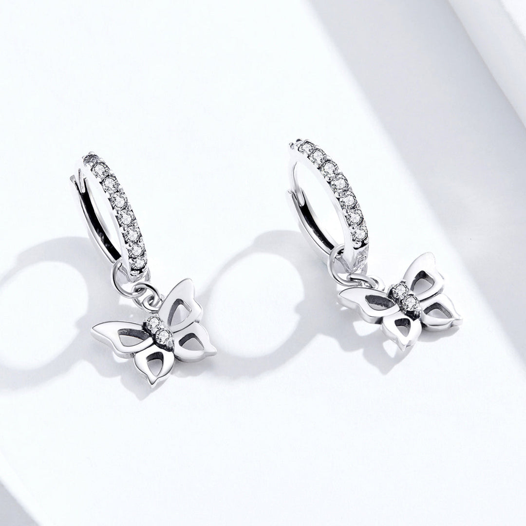 S925 Oxidized Silver Pavé Setting CZ Earrings for Women