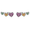 925 Sterling Silver Earrings with Pavé Setting and Plated Platinum, Size: 0.5*1.3cm, Women