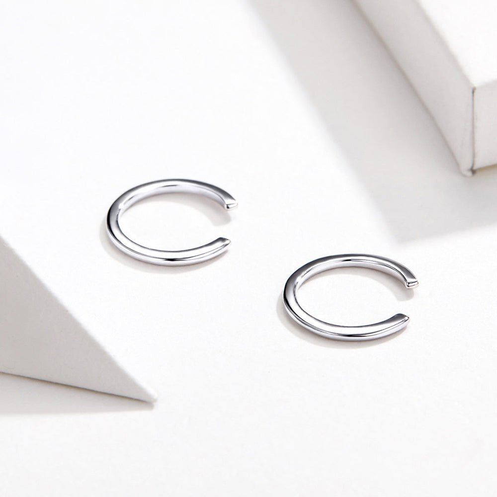 925 Sterling Silver Earrings with Platinum Plating, 1.3cm for Women
