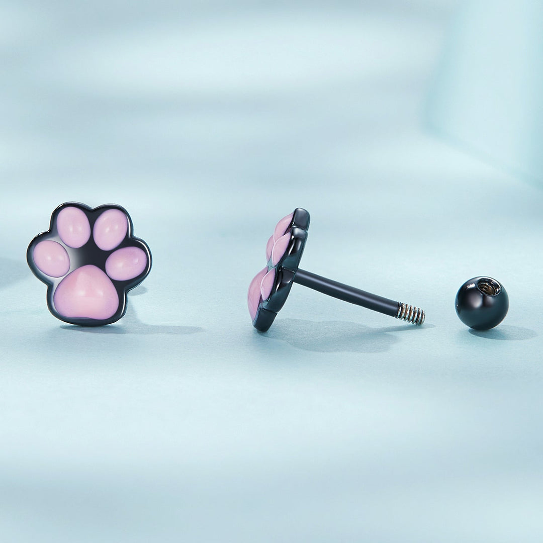925 Sterling Silver Enamel Black Gold Plated Earrings for Women