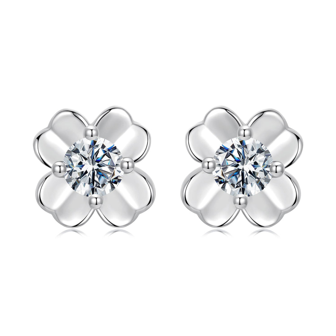 925 Sterling Silver Moissanite Earrings 0.6cm for Women