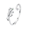 925 Sterling Silver Oxidized Pavé Setting CZ Ring