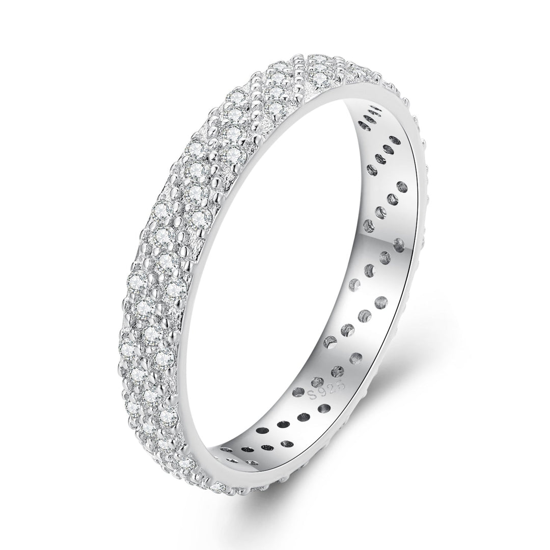 925 Sterling Silver Ring with Pavé Setting CZ for Women Size 6.0