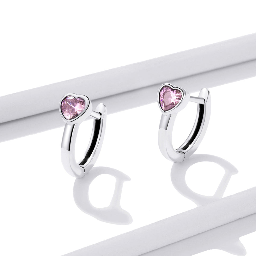 925 Sterling Silver Earrings with Pavé Setting CZ, Oxidized Silver, 1.2x0.5cm for Women