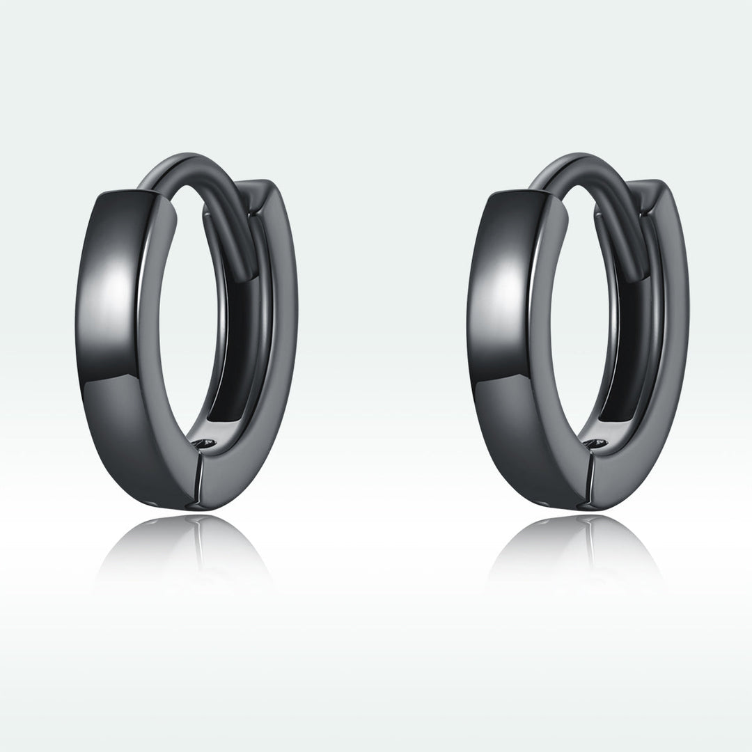 925 Sterling Silver & Plated Black Gold Earrings
