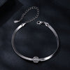 925 Sterling Silver 5.0mm Moissanite Bracelet with White Gold Plating for Women
