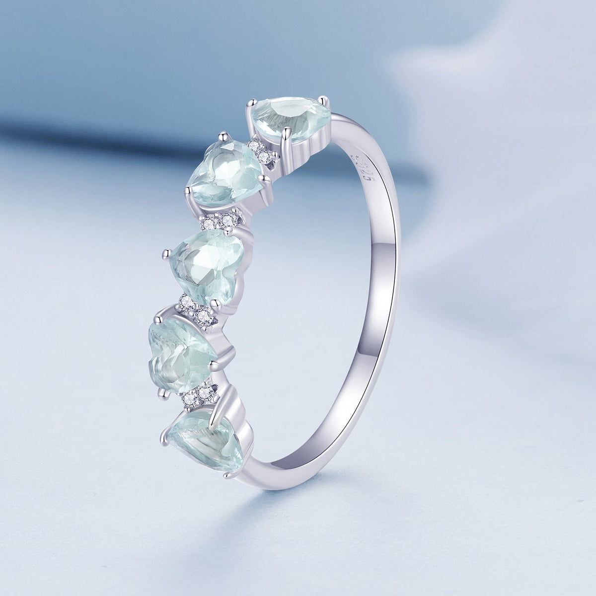 Anillo de plata de ley 925 con pavé de circonitas de 4,5 mm, talla 7, para mujer