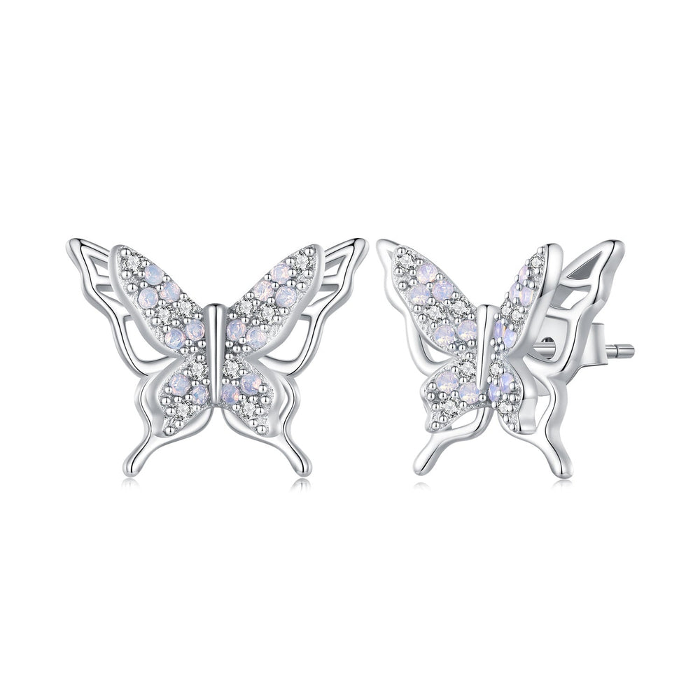 925 Sterling Silver Opal Nanometer Stone Earrings for Women