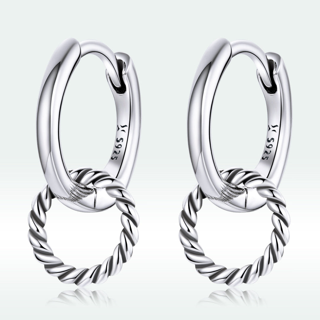 925 Sterling Silver & Oxidized Silver Earrings for Women