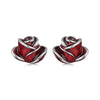 925 Sterling Silver Enamel Plated White Gold Earrings 0.7*1cm for Women