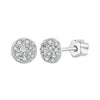 925 Sterling Silver White Gold Plated Moissanite Earrings Size 10mm for Women