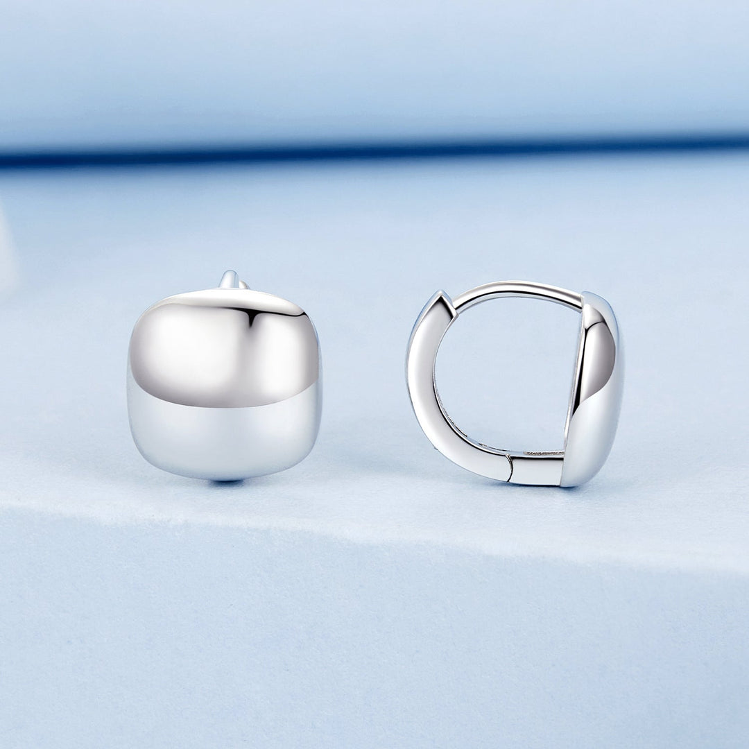 925 Sterling Silver Plated White Gold 10mm Earrings for Women