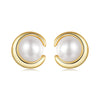 925 Sterling Silver Freshwater Pearl Gold Plated Earrings