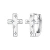 925 Sterling Silver Hoop Earrings with Pavé Setting CZ, 1.3x0.8cm, for Women