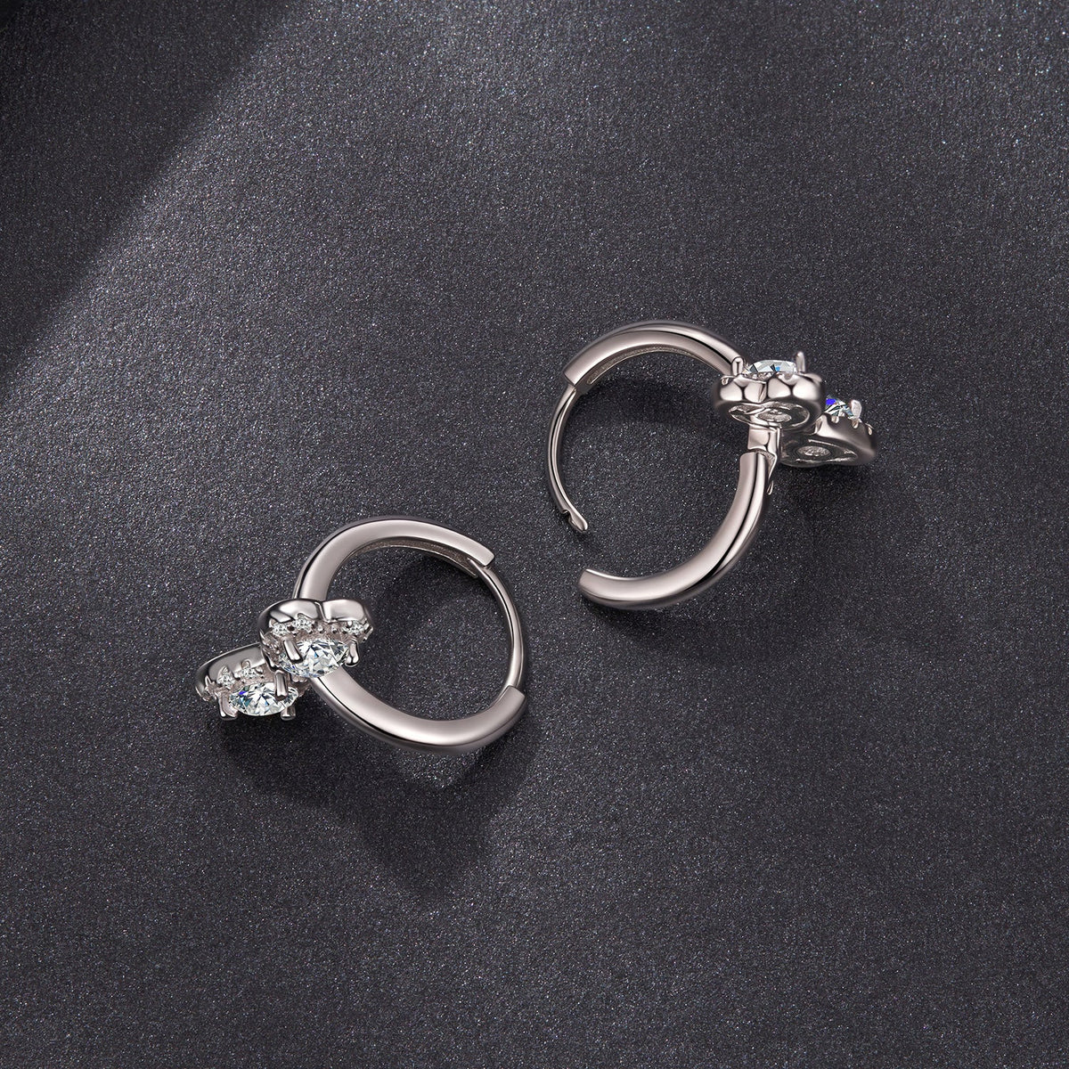 925 Sterling Silver Moissanite 0.20 Carat Earrings Plated White Gold for Women