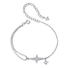 925 Sterling Silver & White Gold Plated Pave Setting CZ Bracelet 15+6cm