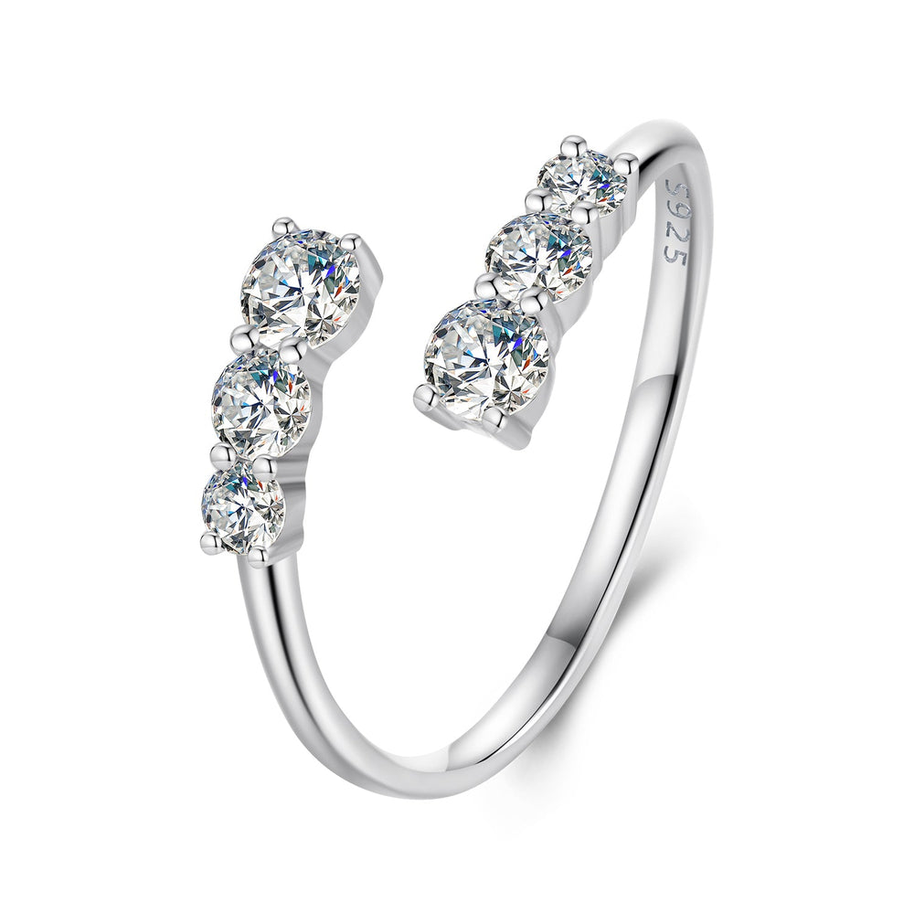 925 Sterling Silver Moissanite Ring for Women - Size E - Plated White Gold