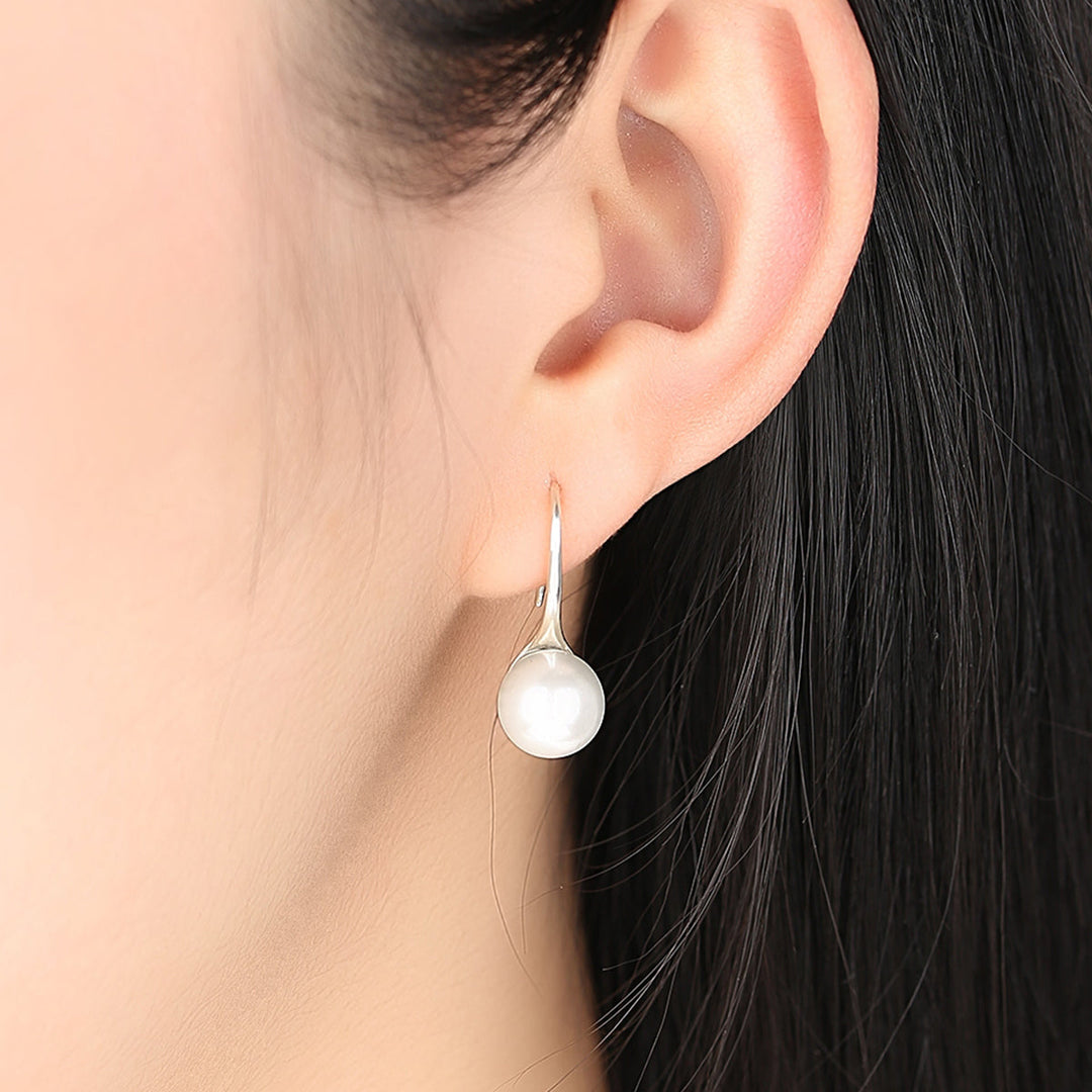 925 Sterling Silver Genuine Shell Pearl Earrings for Women