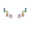 925 Sterling Silver Earrings with Pavé Setting CZ, 0.5x1.2 cm for Women