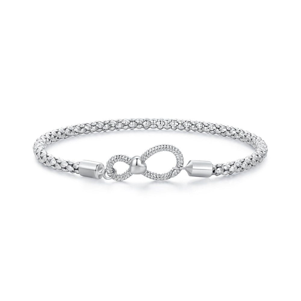 925 Sterling Silver Infinity Love Bracelet for Women - Size 17.0