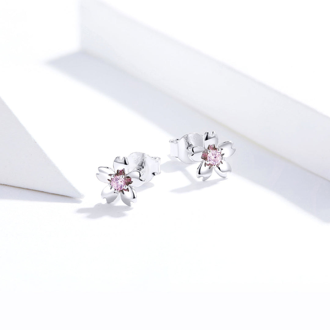 925 Sterling Silver Earrings with CZ in Pavé Setting