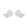 925 Sterling Silver White Gold Plated Resin Earrings 8x10mm for Women