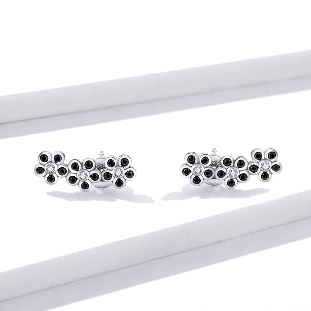 925 Sterling Silver Earrings with Pavé Setting CZ