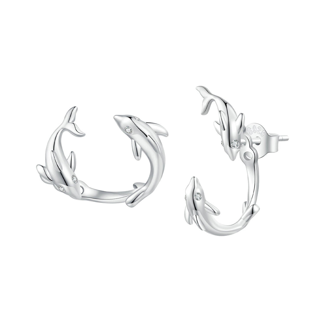 S925 Sterling Silver Rose Gold Plated Zircon Earrings