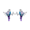 925 Sterling Silver Enamel Process Pavé Setting CZ Earrings