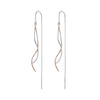 925 Sterling Silver Earrings 56*10mm Plated Platinum Rose Gold for Women