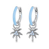 925 Sterling Silver Earrings with Nano Opal Stone and Enamel, Oxidized Finish