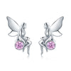 925 Sterling Silver Earrings with Pavé Setting CZ, 1.6*0.7 cm for Women