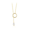 925 Sterling Silver Necklace with Gold Plated Freshwater Pearl - 60cm Length