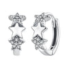 925 Sterling Silver Earrings with Pavé Setting CZ in Oxidized Silver
