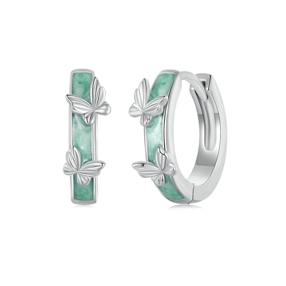 925 Sterling Silver Earrings with Enamel Process and Platinum Plating for Women