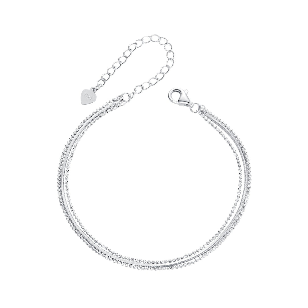 925 Sterling Silver & White Gold Plated Bracelet