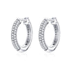 925 Sterling Silver & Plated Platinum Pavé Setting CZ Earrings