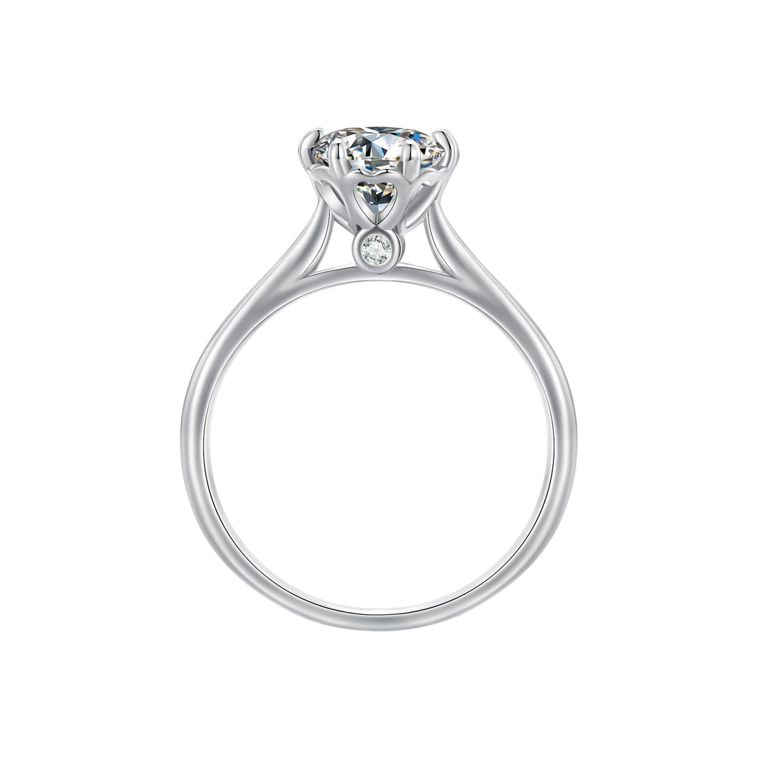 925 Sterling Silver Moissanite 1 Carat Ring Size 6 for Women
