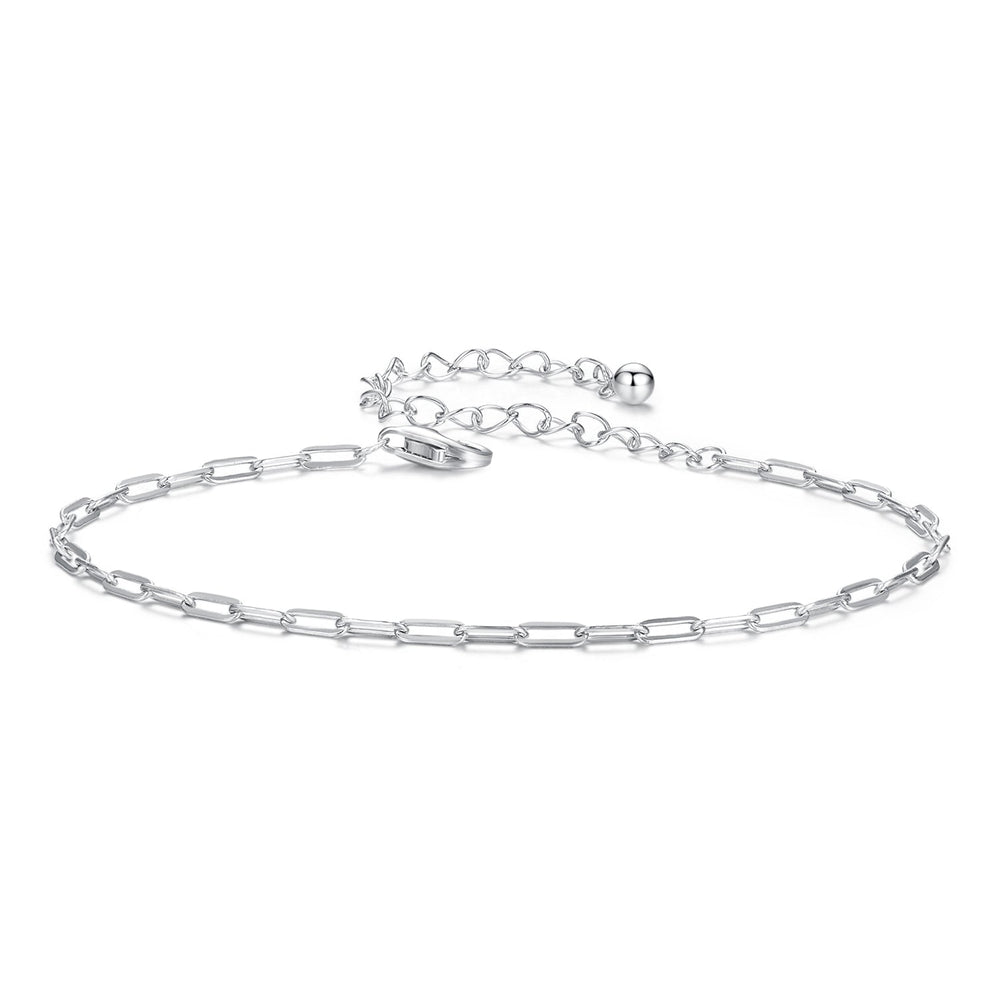 925 Sterling Silver Plated White Gold Adjustable Bracelet for Women